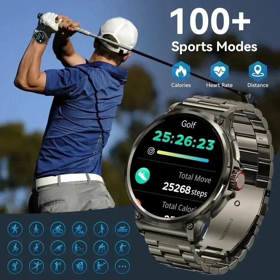 New 1.85-Inch Ultra AMOLED HD Smart Watch Outdoors GPS Track Bluetooth Call 710 Mah Large Battery Men Sports Fitness Smartwatch